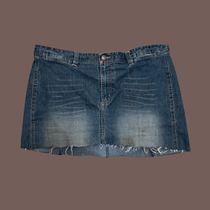 Route 66 Denim Mini Skirt | Distressed | Size 20W | Vintage Y2K